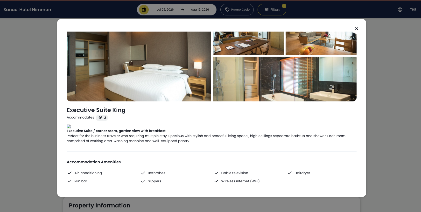 Sanae Hotel Chiang Mai Executive Suite King 截圖
